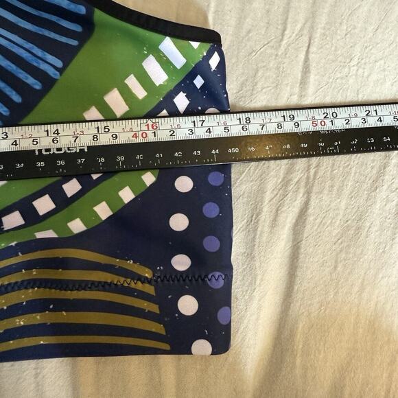 Loony Legs London Printed Sports Bra XL Blue Green Ethno Pop Stretchy Support - Picture 7 of 9
